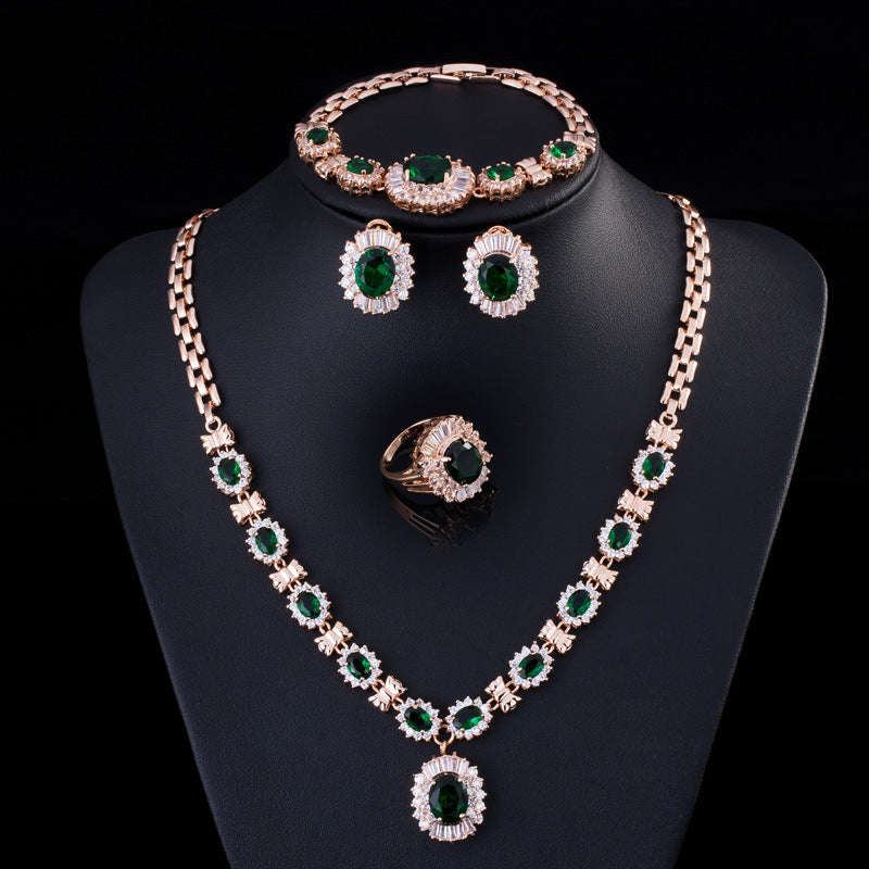 Big Brand Retro Zircon Necklace Set Chain Women LaDidier Jewelry