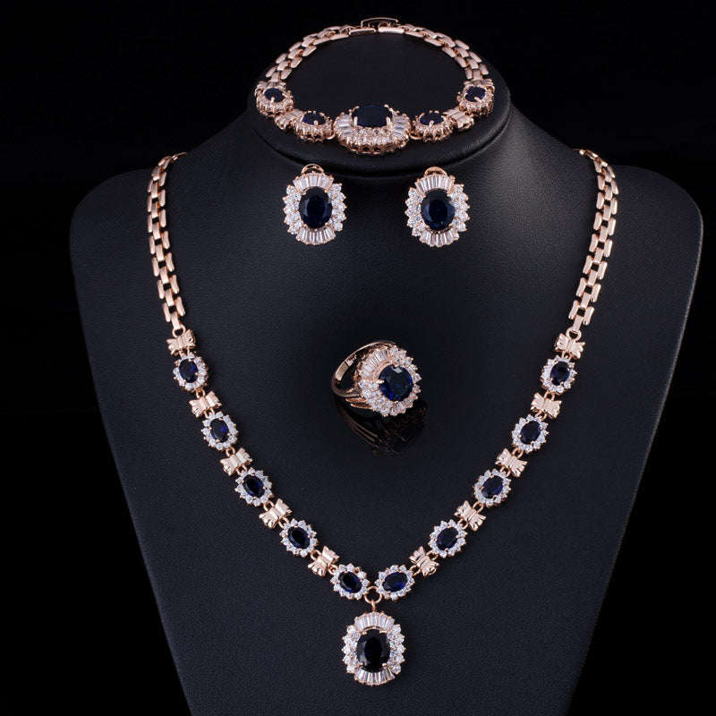 Big Brand Retro Zircon Necklace Set Chain Women LaDidier Jewelry
