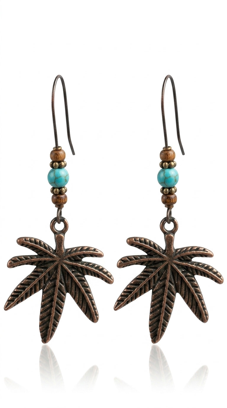 Leaf Earrings, Maple Leaf Design Earrings