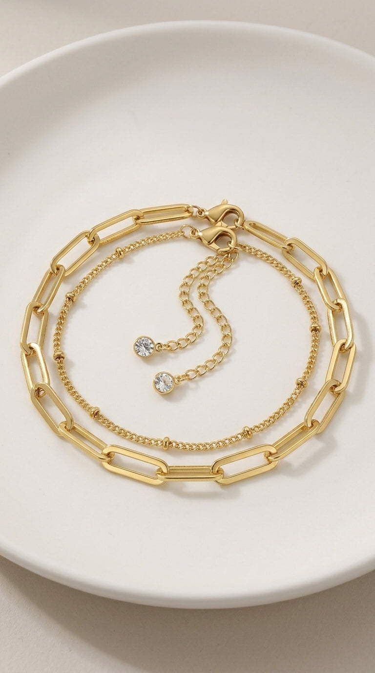 Dainty Gold Bracelets For Women, 14K Gold Filled Adjustable Layered Bracelet Cute Evil Eye Oval Chain Pearl Bar Turtle Gold Bracelets For Women Jewelry