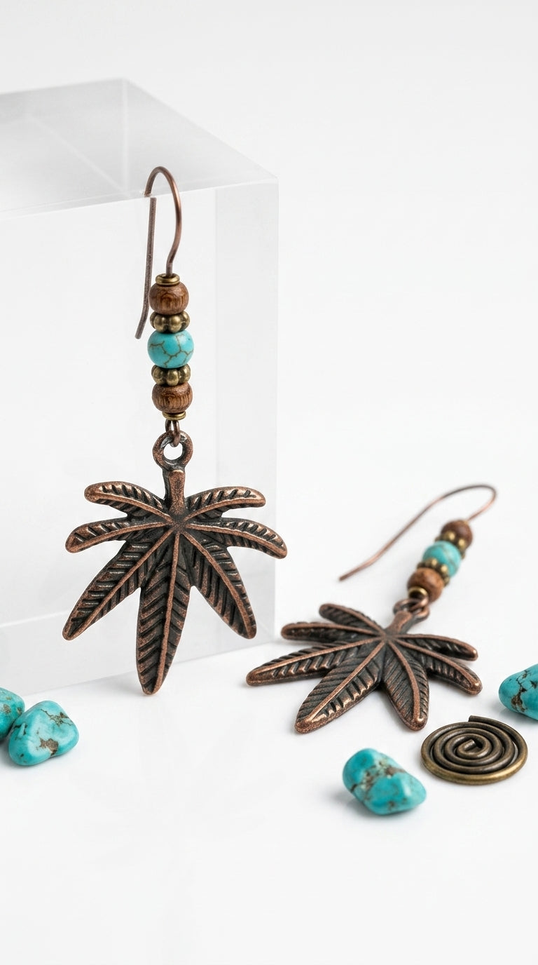 Leaf Earrings, Maple Leaf Design Earrings