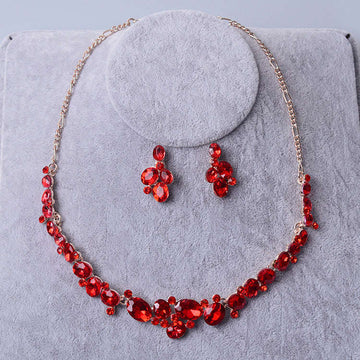 Bridal jewelry alloy plating, Rhinestone Necklace, earring set, wedding dress accessories LaDidier Jewelry