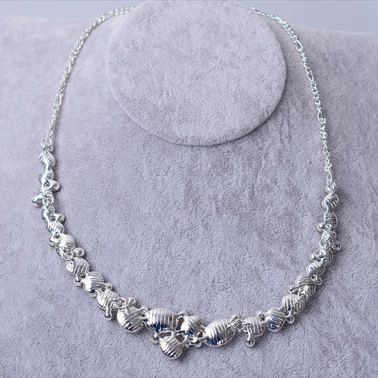 Bridal jewelry alloy plating, Rhinestone Necklace, earring set, wedding dress accessories LaDidier Jewelry