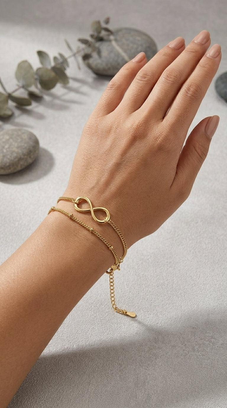 Dainty Gold Bracelets For Women, 14K Gold Filled Adjustable Layered Bracelet Cute Oval Chain  Bar Gold Bracelets For Women Jewelry
