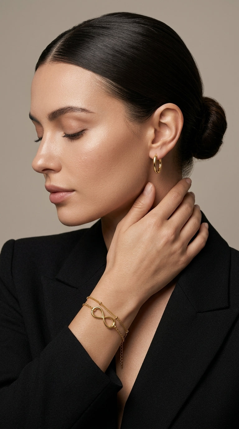 Dainty Gold Bracelets For Women, 14K Gold Filled Adjustable Layered Bracelet Cute Oval Chain  Bar Gold Bracelets For Women Jewelry