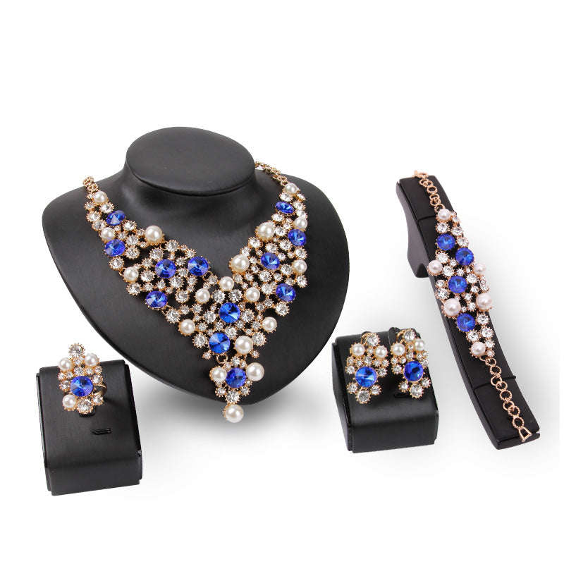 Four-piece Bridal Clothing Accessories Necklace Earrings LaDidier Jewelry