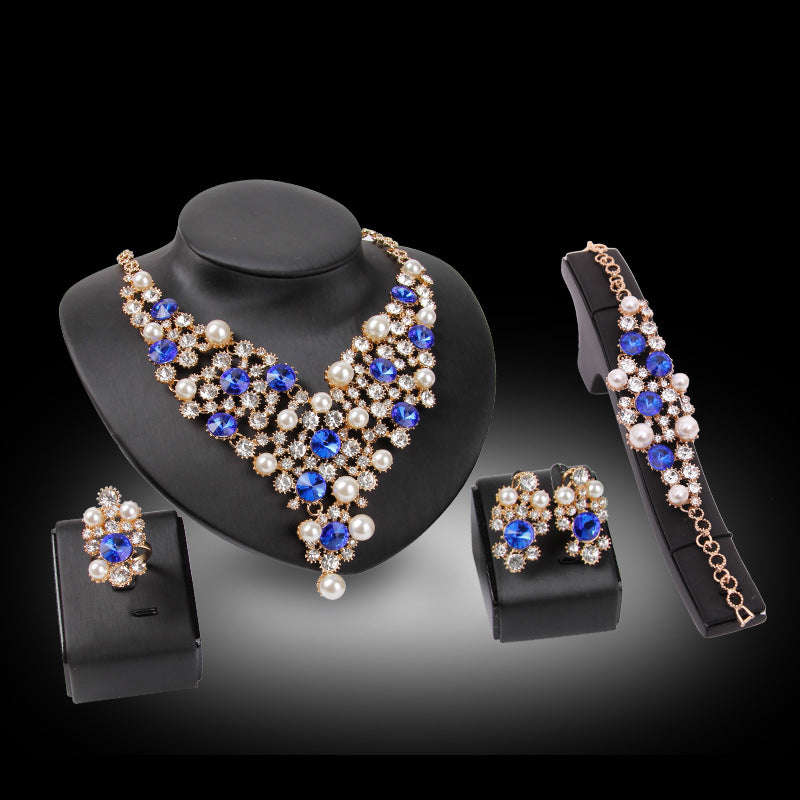Four-piece Bridal Clothing Accessories Necklace Earrings LaDidier Jewelry
