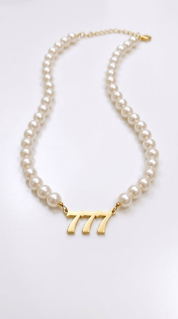 European And American New Cross-border Necklaces, Stainless Steel Digital Pearl Necklaces, European And American Popular Digital Pearls, Clavicle Chains