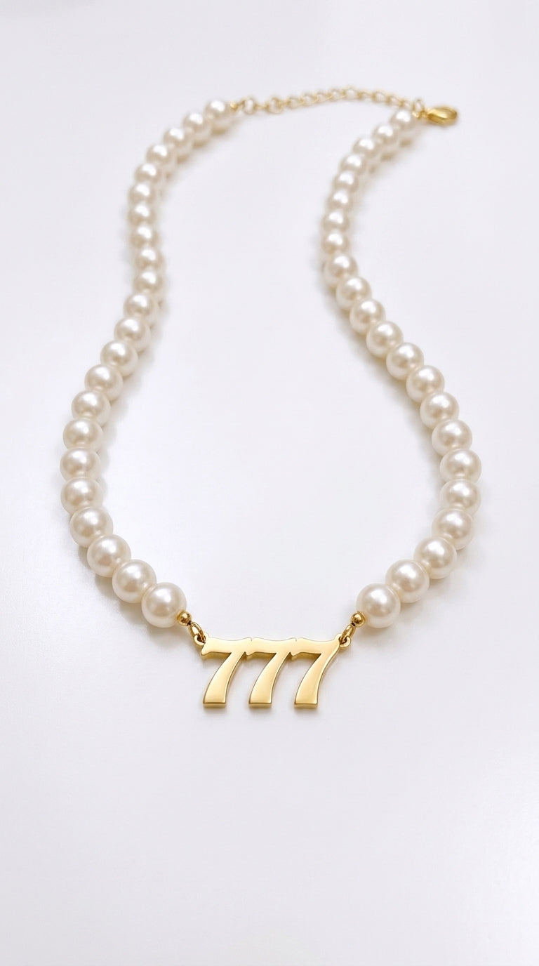 European And American New Cross-border Necklaces, Stainless Steel Digital Pearl Necklaces, European And American Popular Digital Pearls, Clavicle Chains