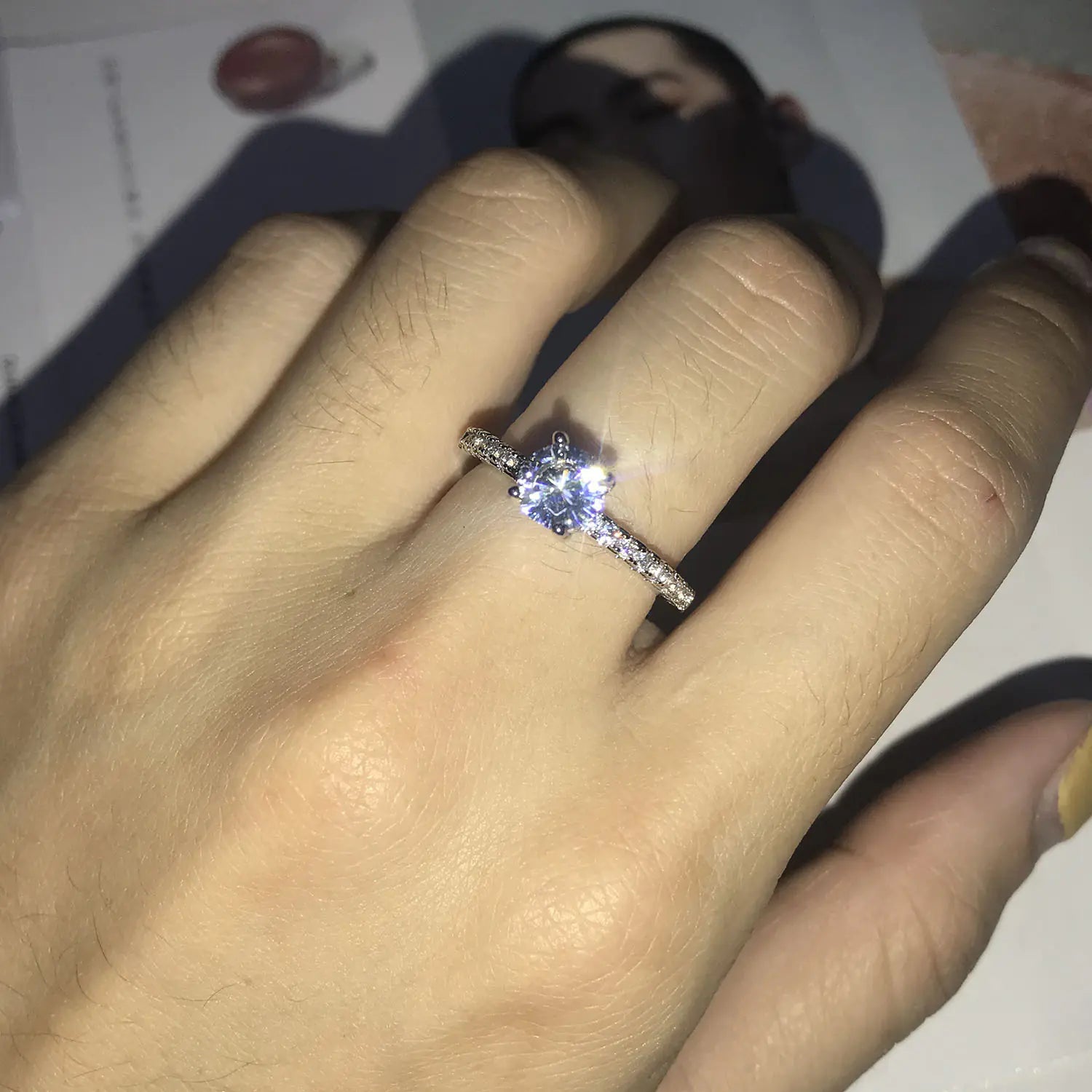 Minimalist Electroplated Diamond Simulated Wedding Rings