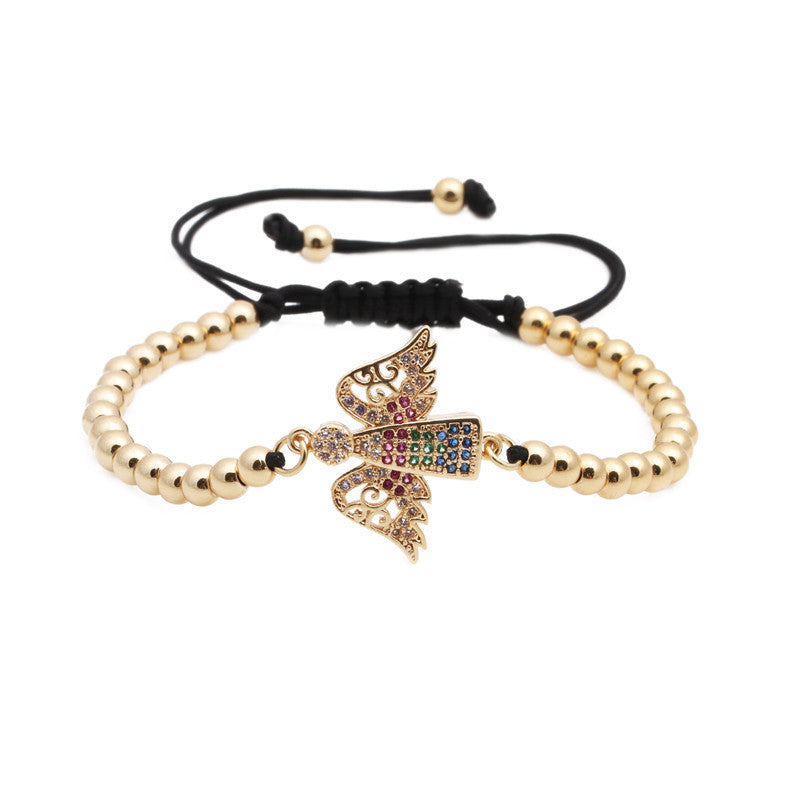Zircon adjustable angel bracelet
