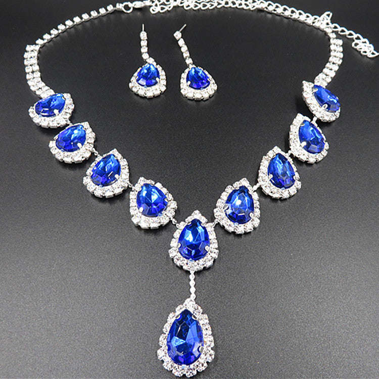Bridal Jewelry Set Color Rhinestone Necklace LaDidier Jewelry