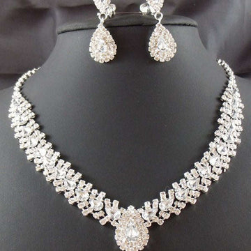 Bride Wedding Accessories Earrings Set Drop Necklace LaDidier Jewelry