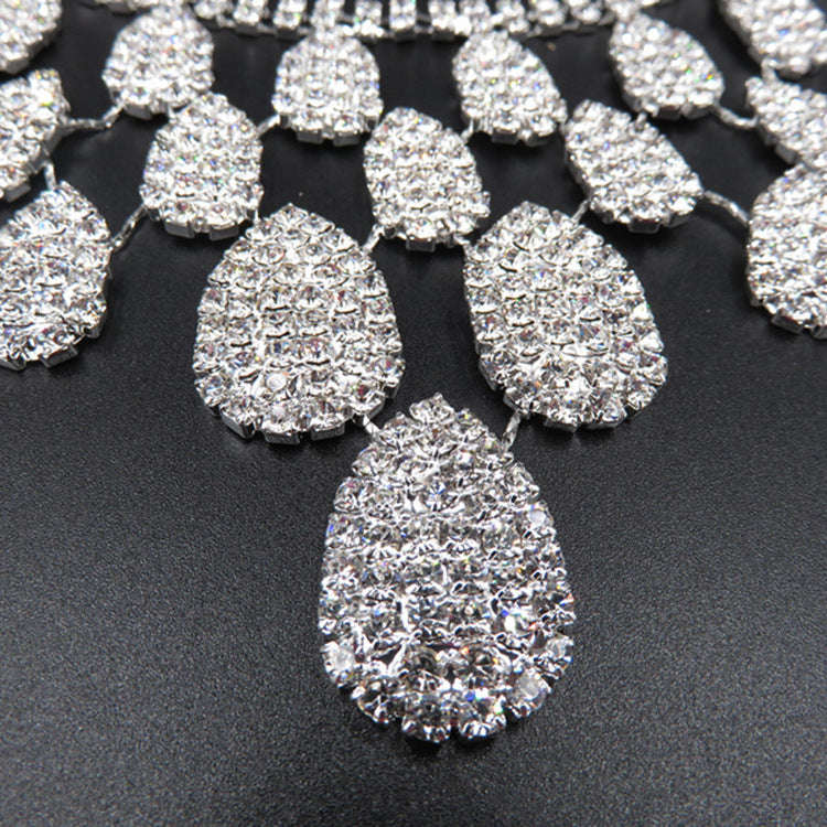 Gorgeous Diamond Necklace Set Wedding Bride Evening Costume Jewelry Set LaDidier Jewelry