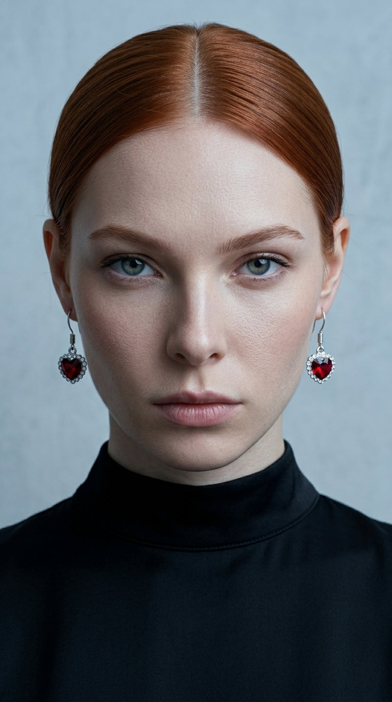 Ocean Heart Crystal Earrings, Crystal Earrings