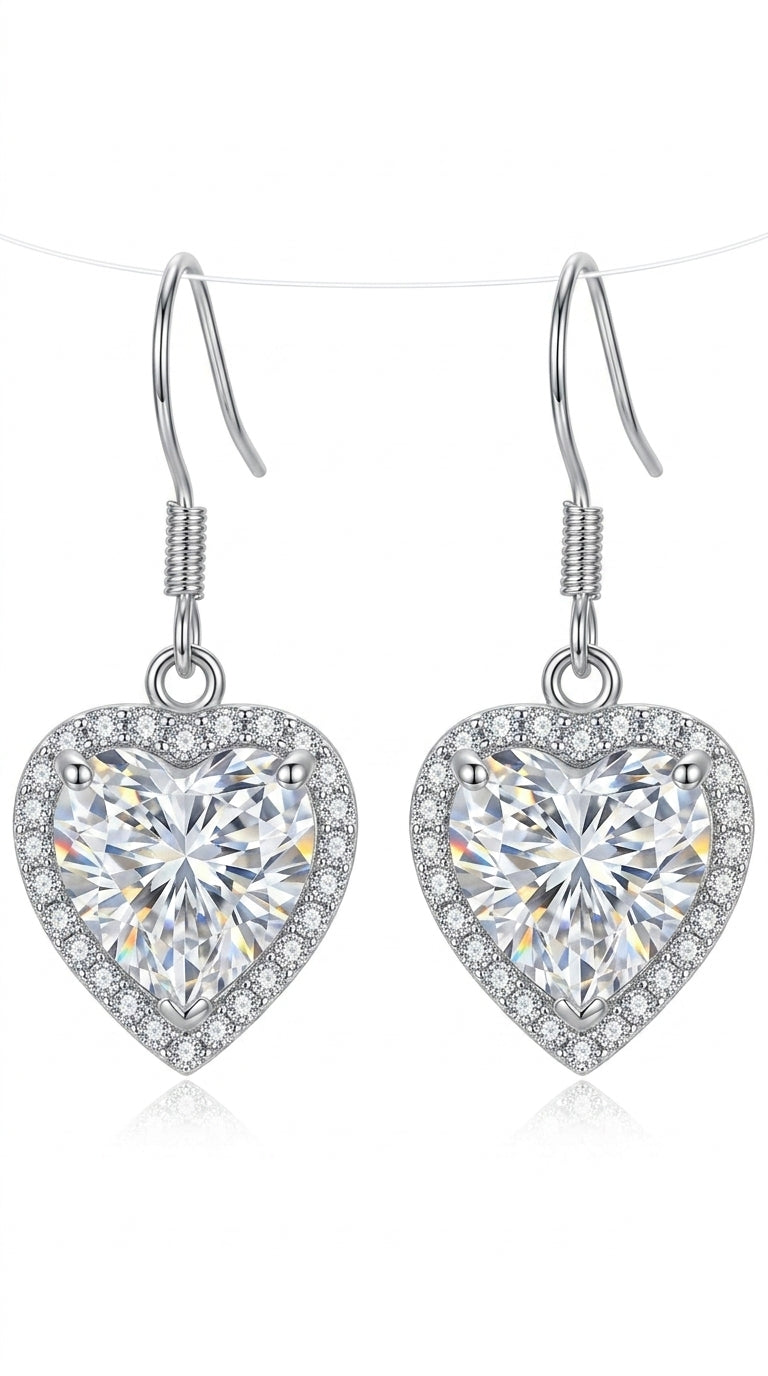Ocean Heart Crystal Earrings, Crystal Earrings