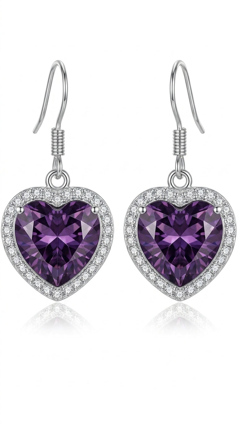 Ocean Heart Crystal Earrings, Crystal Earrings