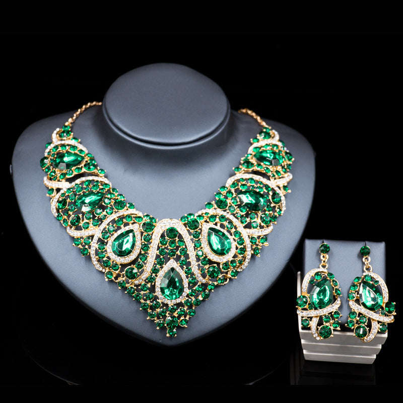 Colorful Bride Necklace, Earring set, Alloy Color Plating LaDidier Jewelry