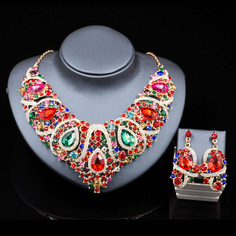 Colorful Bride Necklace, Earring set, Alloy Color Plating LaDidier Jewelry