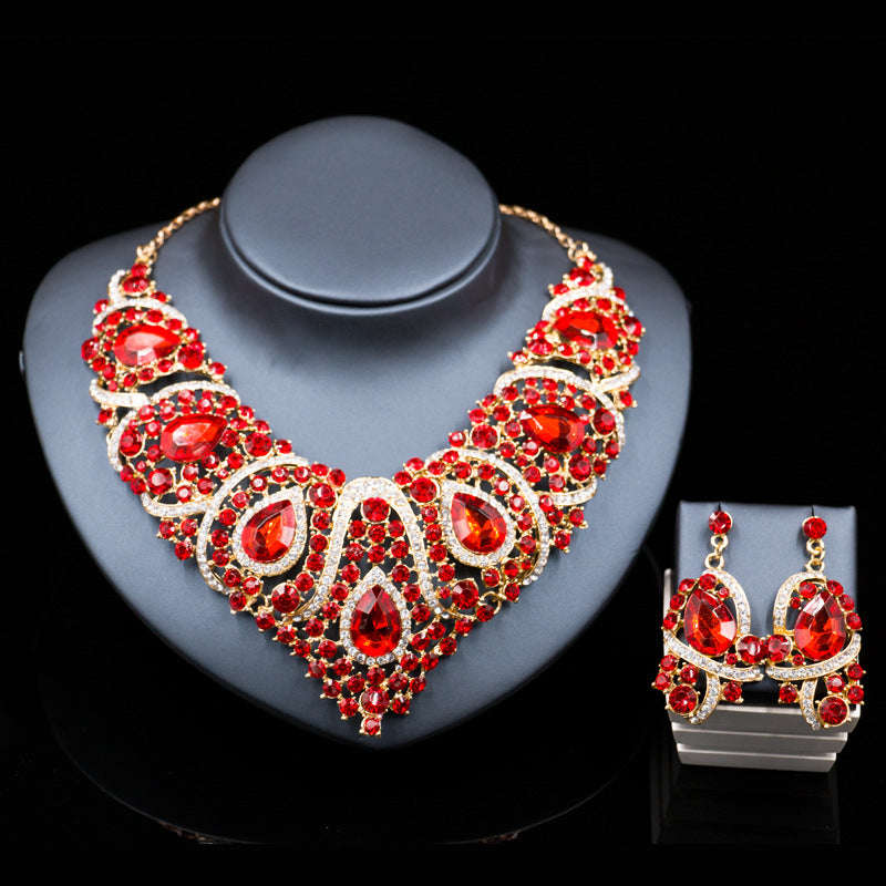 Colorful Bride Necklace, Earring set, Alloy Color Plating LaDidier Jewelry