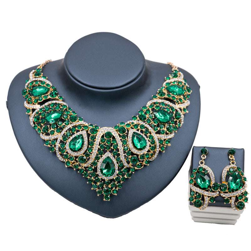 Colorful Bride Necklace, Earring set, Alloy Color Plating LaDidier Jewelry