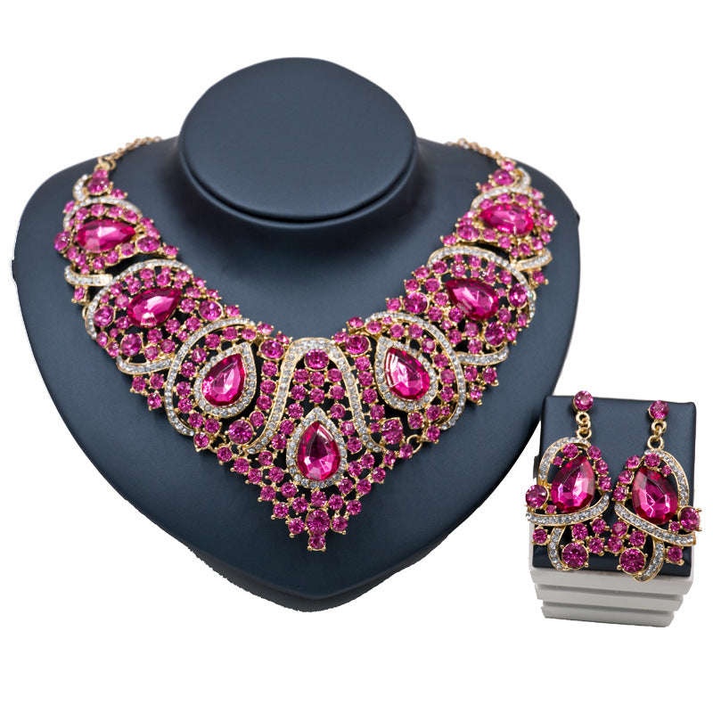 Colorful Bride Necklace, Earring set, Alloy Color Plating LaDidier Jewelry