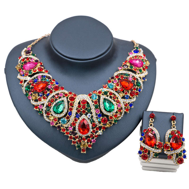 Colorful Bride Necklace, Earring set, Alloy Color Plating LaDidier Jewelry