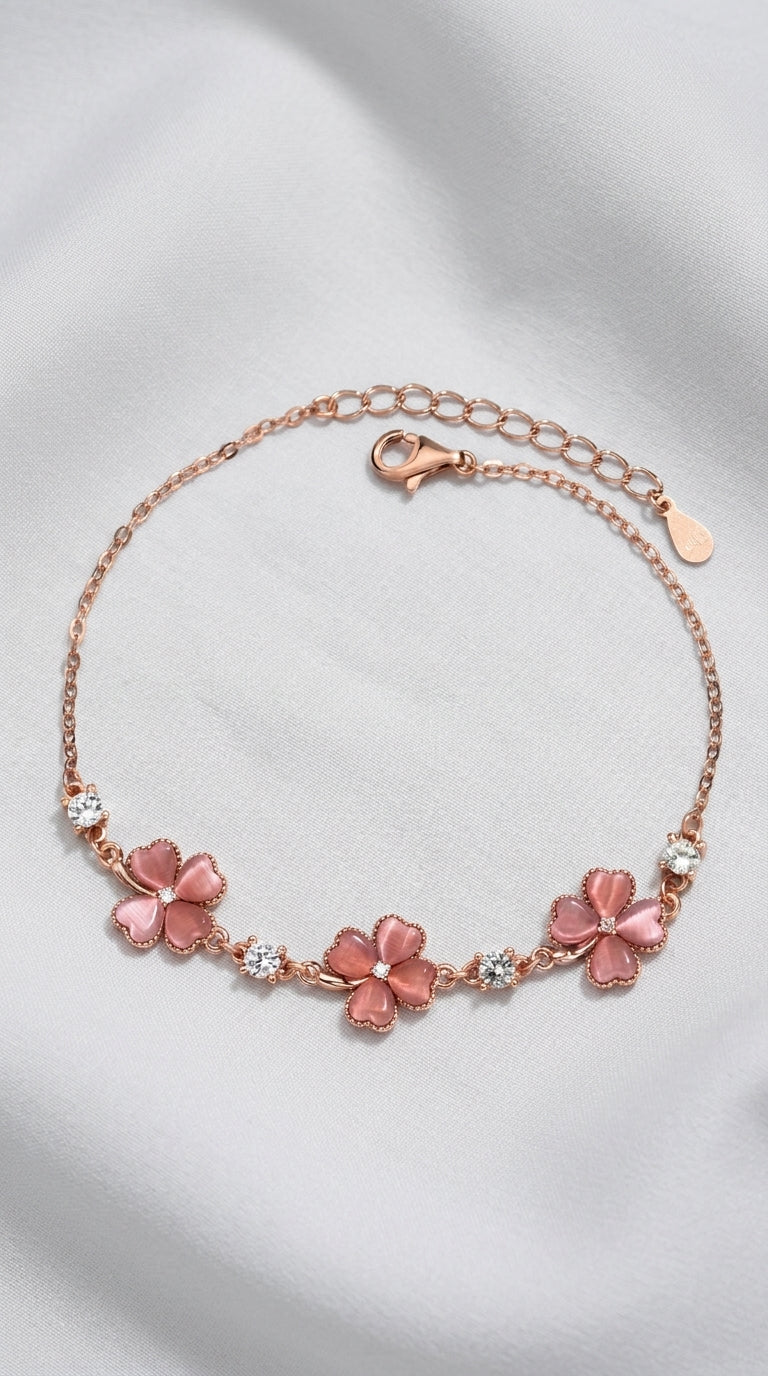 Fashion Jewelry Opal Crystal Gemstones Chain Bracelets For Women Femme Zircon Diamonds Rose Gold Jewelry Bijoux Mujer Cute Girlfriend Gifts