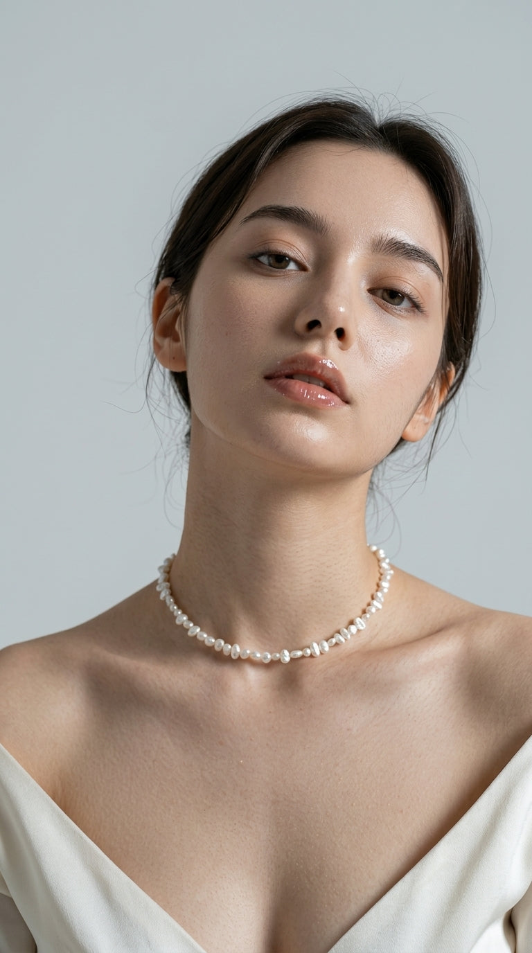 Pearl Necklaces For Women Chunky Pearl Choker Necklaces Baroque Pearl Necklace Dainty White Pearl Beaded Necklace Vintage Pearl Charm Choker Necklace Birthday Wedding Jewelry For Women