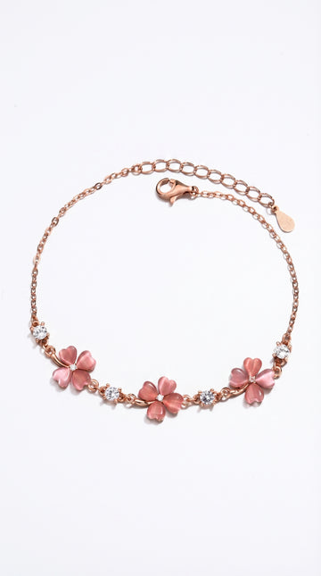 Fashion Jewelry Opal Crystal Gemstones Chain Bracelets For Women Femme Zircon Diamonds Rose Gold Jewelry Bijoux Mujer Cute Girlfriend Gifts