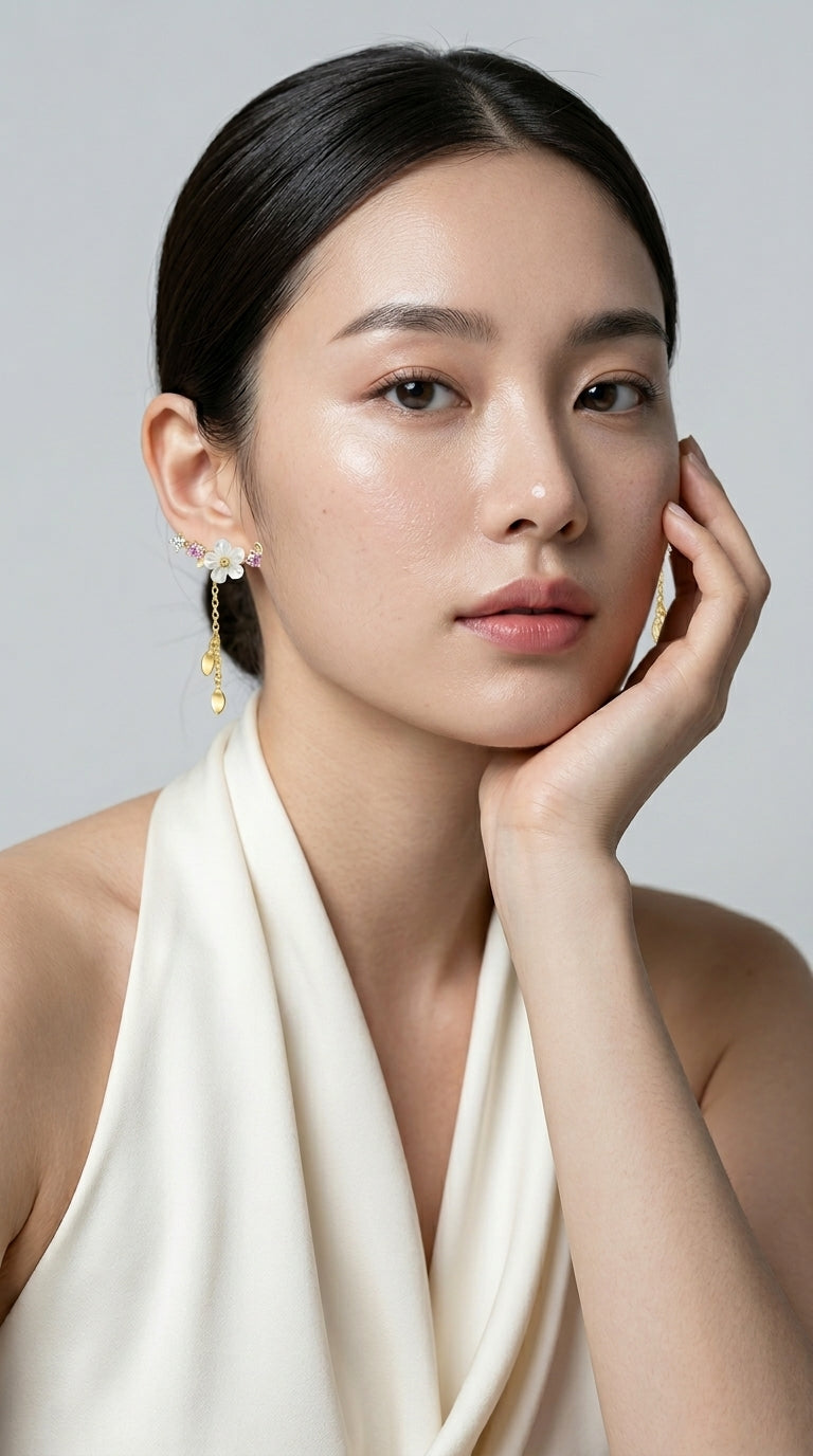 Shell Flower Earrings - Floral Design Earrings