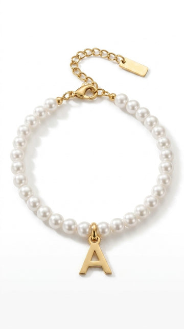 Fashionable And Minimalist 26 English Pearl Bracelets