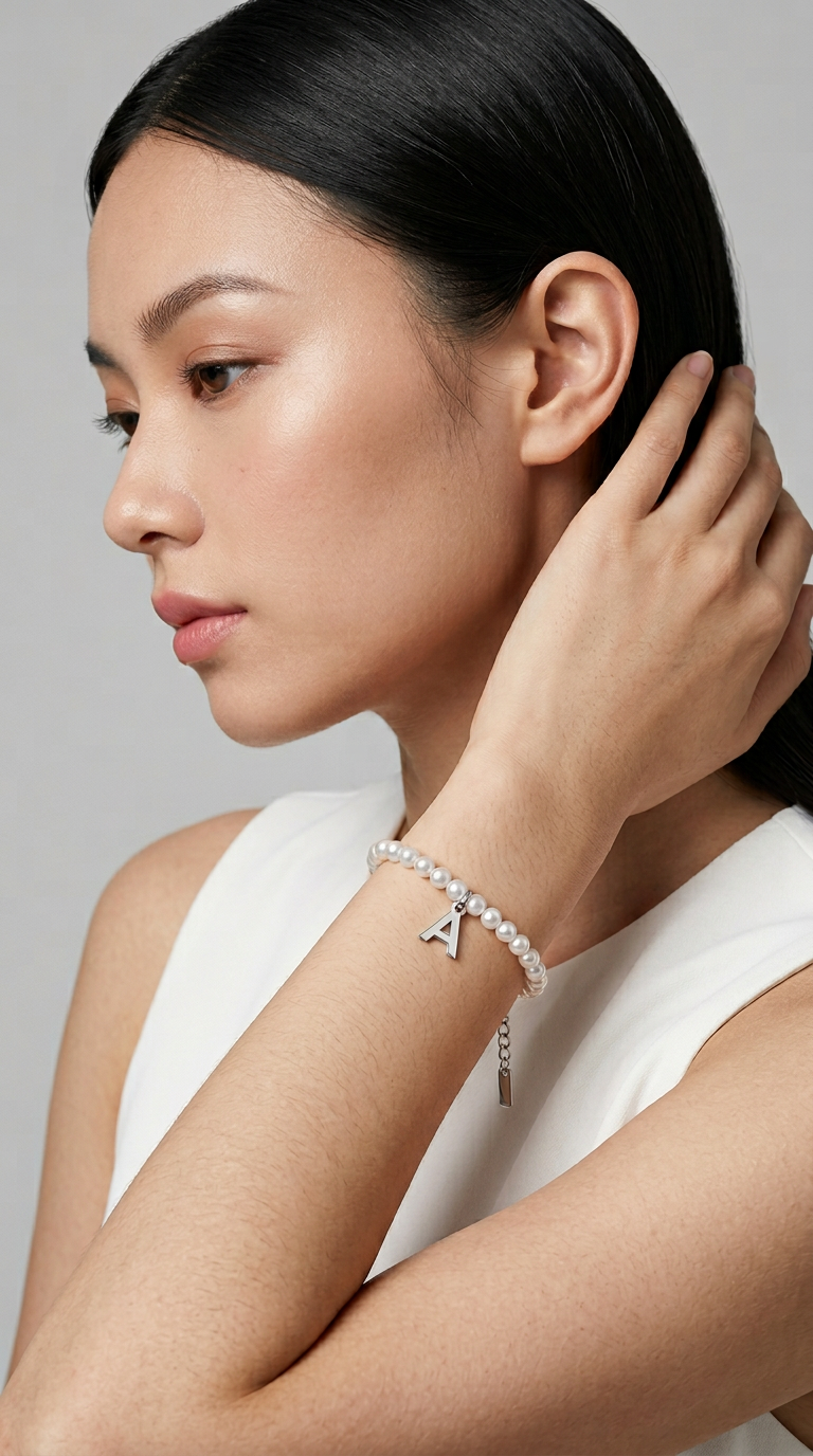 Fashionable And Minimalist 26 English Pearl Bracelets
