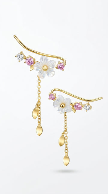 Shell Flower Earrings - Floral Design Earrings