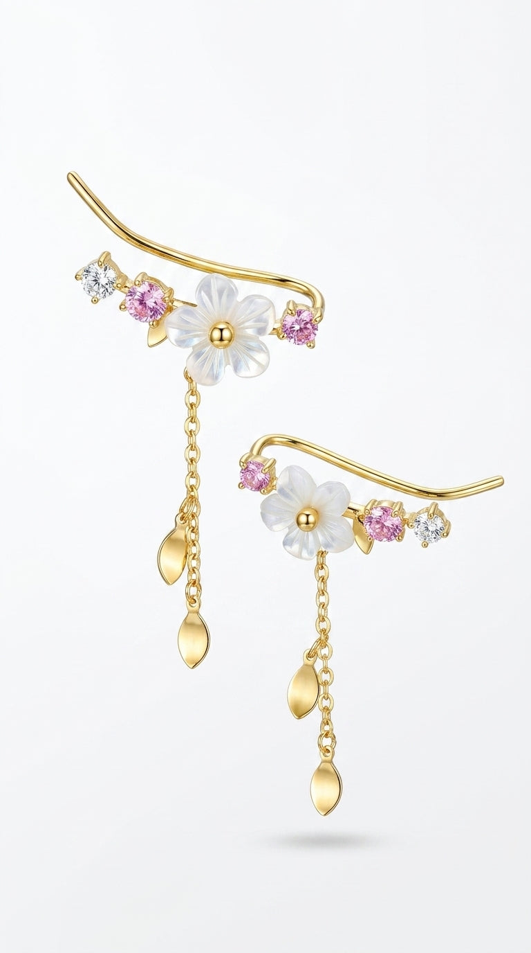 Shell Flower Earrings - Floral Design Earrings