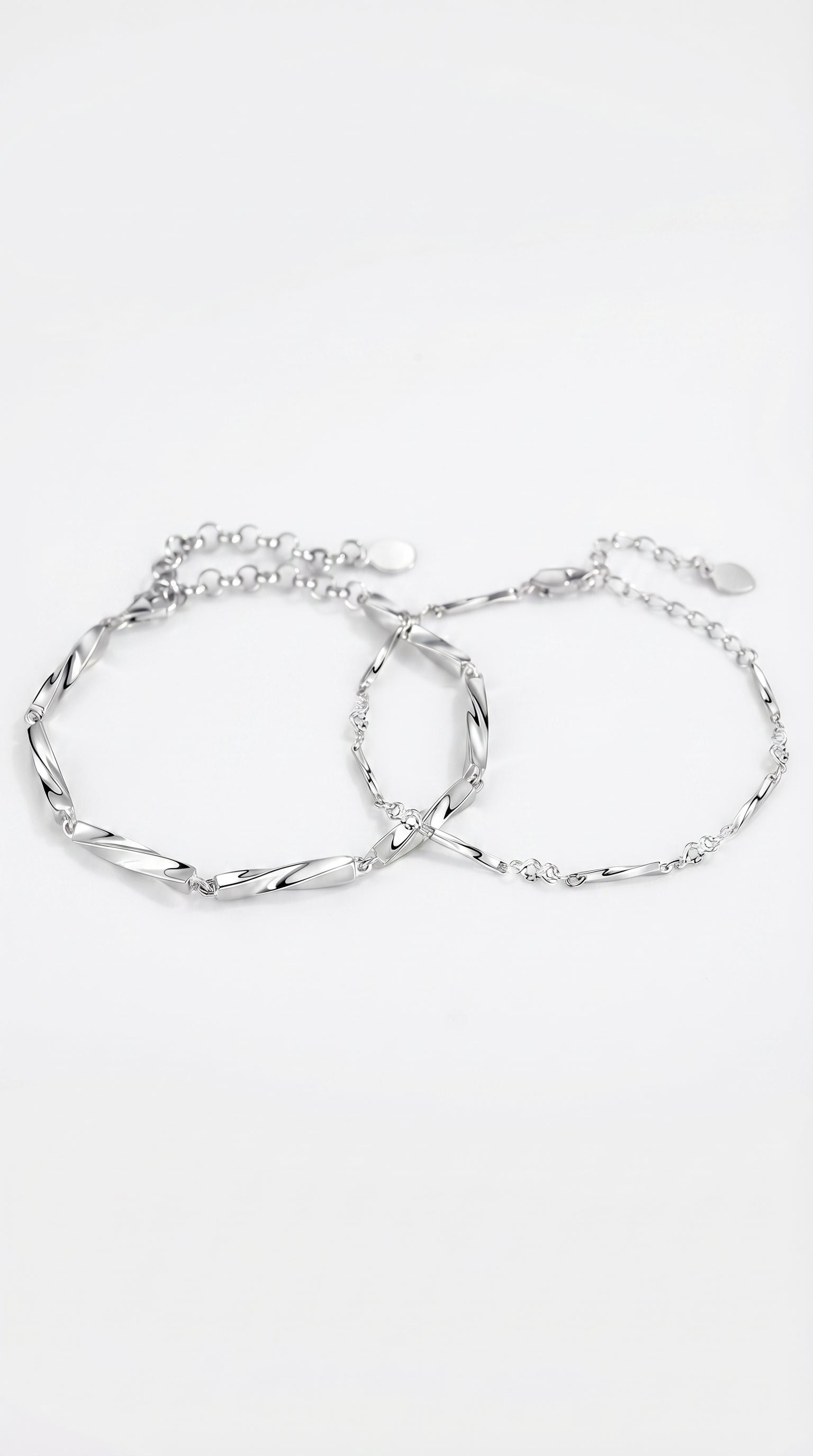 Fashionable Couple Bracelets Sterling Silver Plated