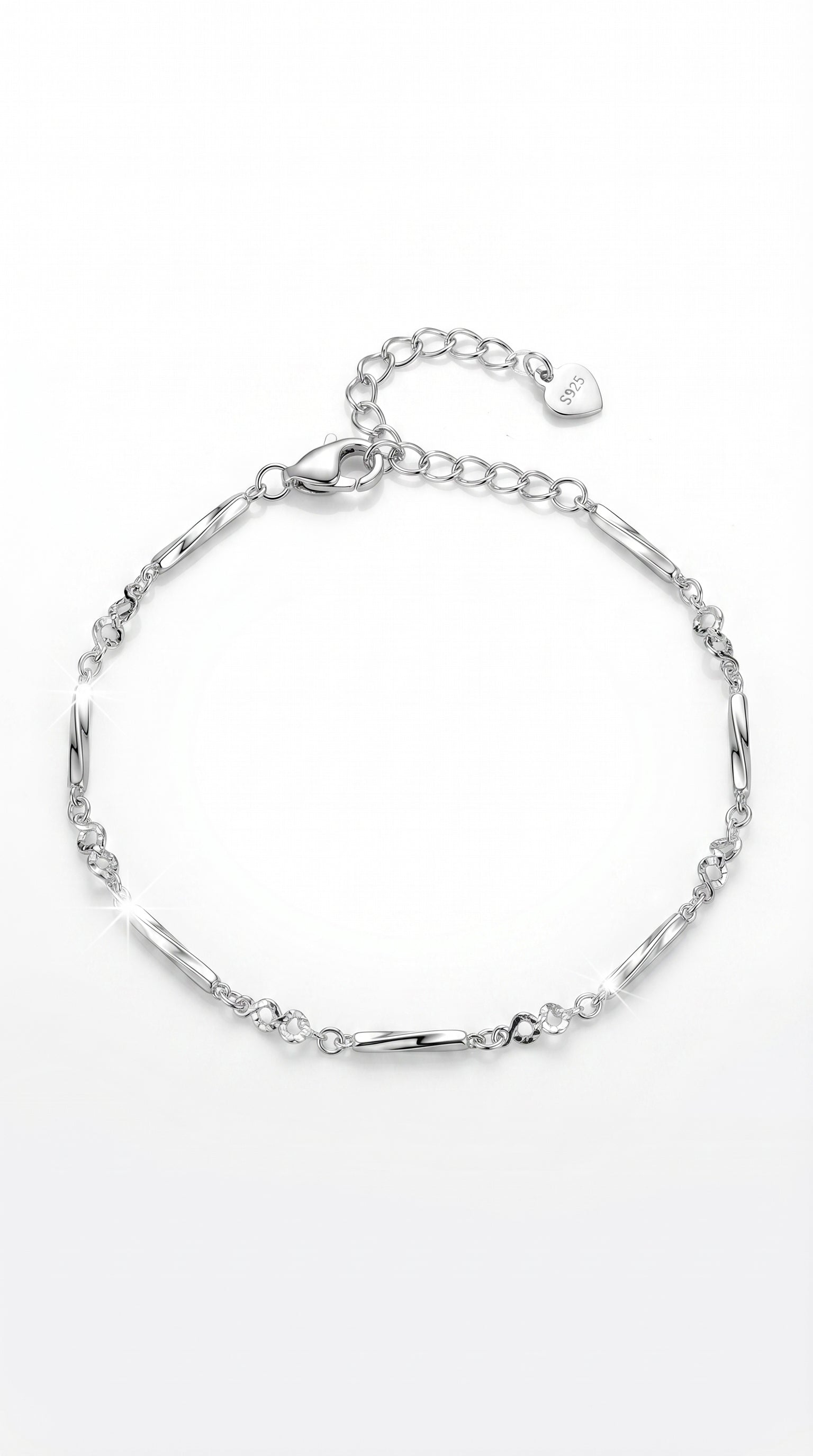 Fashionable Couple Bracelets Sterling Silver Plated