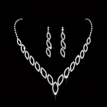 Classic kiss Earrings Necklace Bridal, Wedding Jewelry