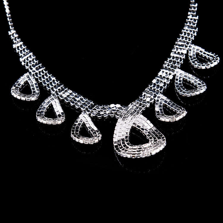 Wedding Dress Accessories, Two Piece Bride Jewelry, Jewelry Necklace Ear Ring Installation LaDidier Jewelry