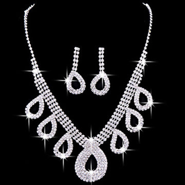 Wedding Dress Accessories, Two Piece Bride Jewelry, Jewelry Necklace Ear Ring Installation LaDidier Jewelry