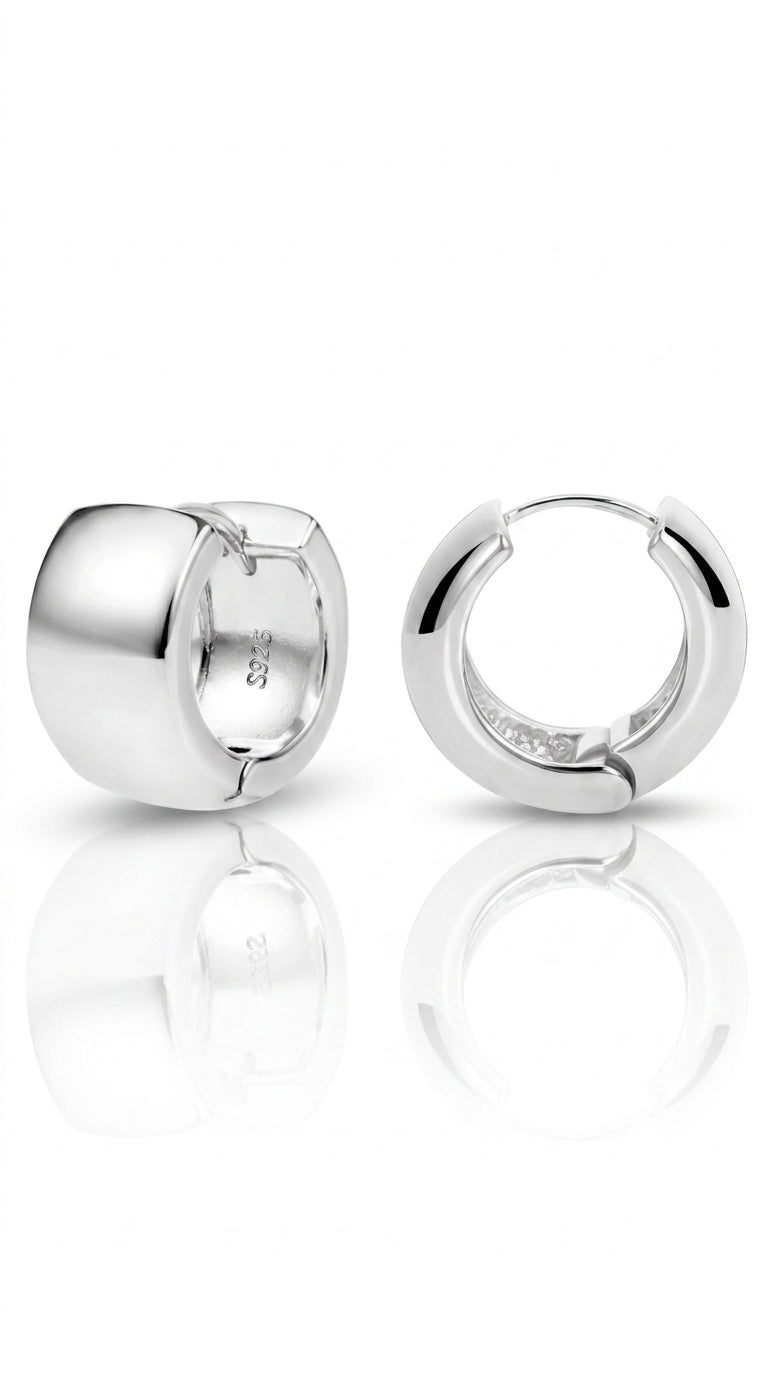 925 Sterling Silver Earrings Small Chunky Silver Earrings for Women Trendy Chunky Hoop Earrings Silver Hypoallergenic Earrings Small Thick Huggie Hoops Earrings for Jewelry