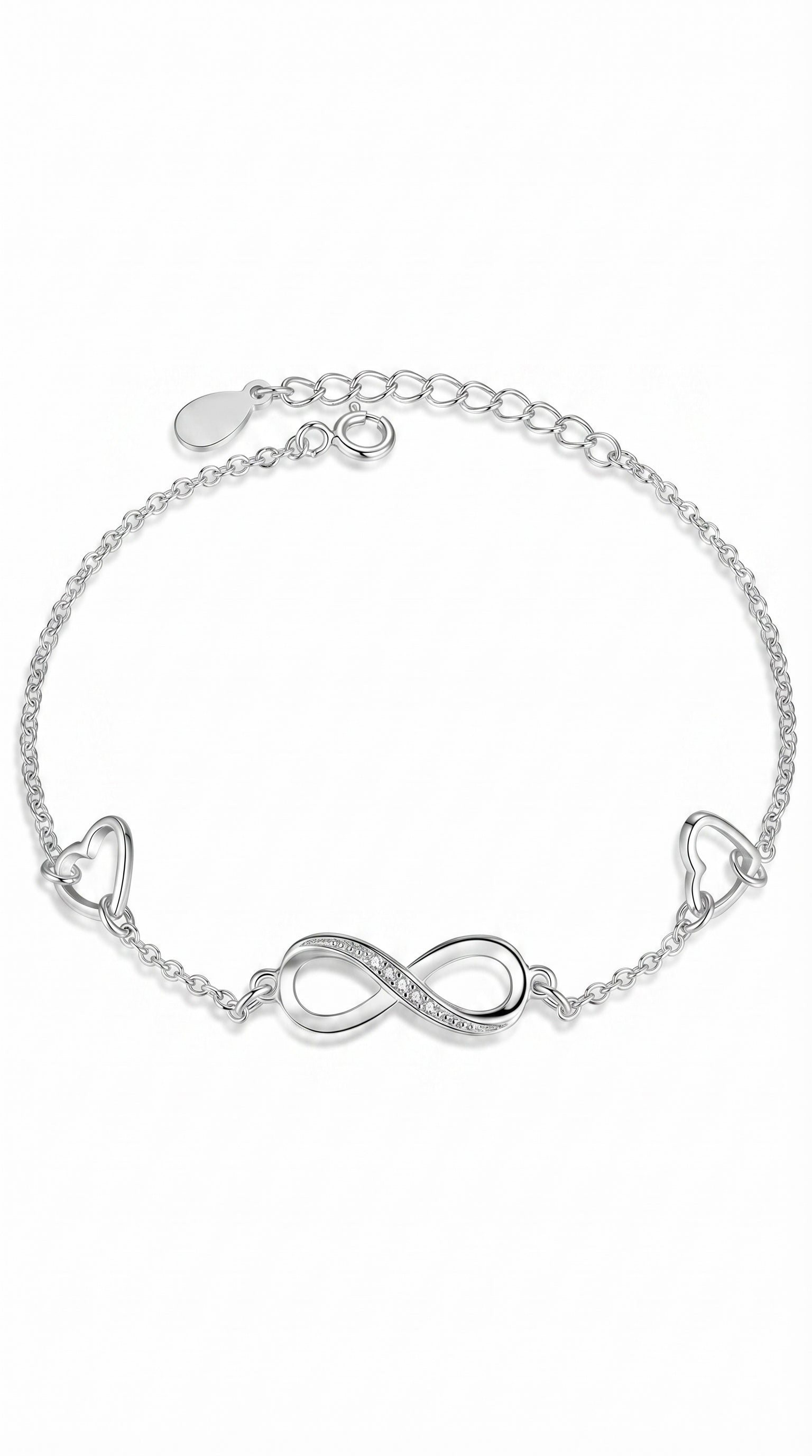 Infinite Love 925 Sterling Silver Bracelets For Women Wedding Adjustable Bracelets & Bangles Anniversary Gift Jewel