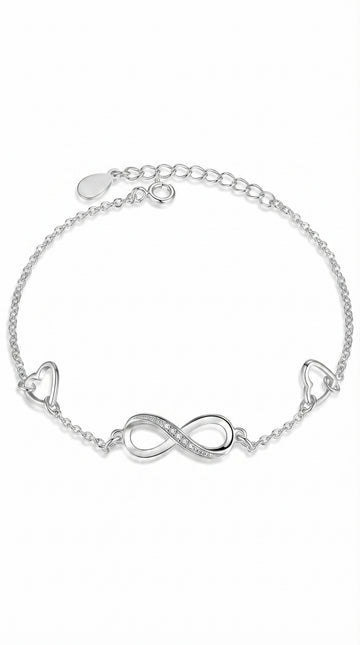 Infinite Love 925 Sterling Silver Bracelets For Women Wedding Adjustable Bracelets & Bangles Anniversary Gift Jewel