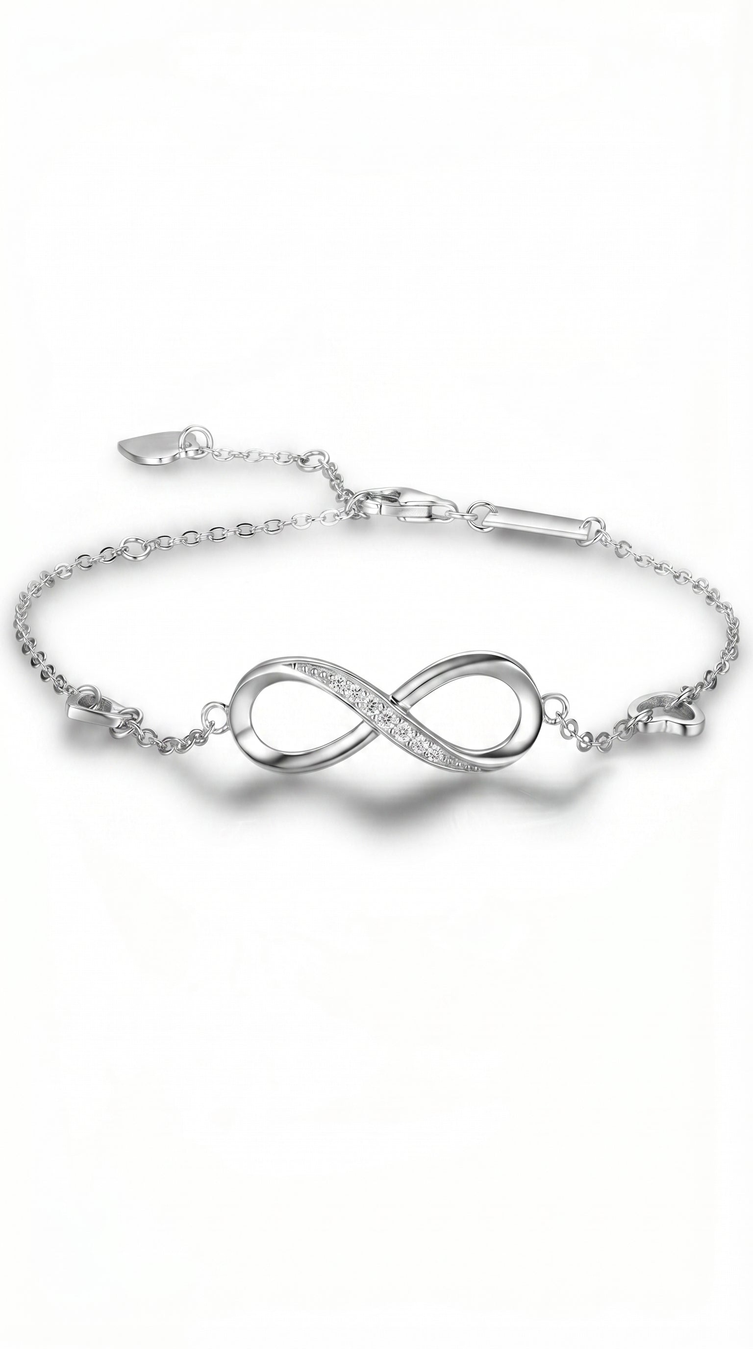 Infinite Love 925 Sterling Silver Bracelets For Women Wedding Adjustable Bracelets & Bangles Anniversary Gift Jewel