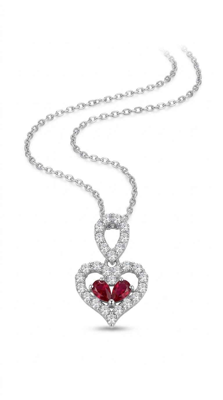 Exquisite Luxury Rhinestone Crystal Heart Pendants Necklaces For Women Party Jewelry Gifts Fashion Jewelry