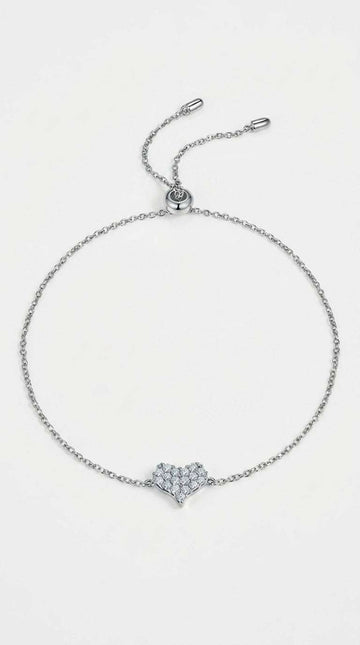 Moissanite 925 Sterling Silver Heart Bracelet LaDidier Jewelry