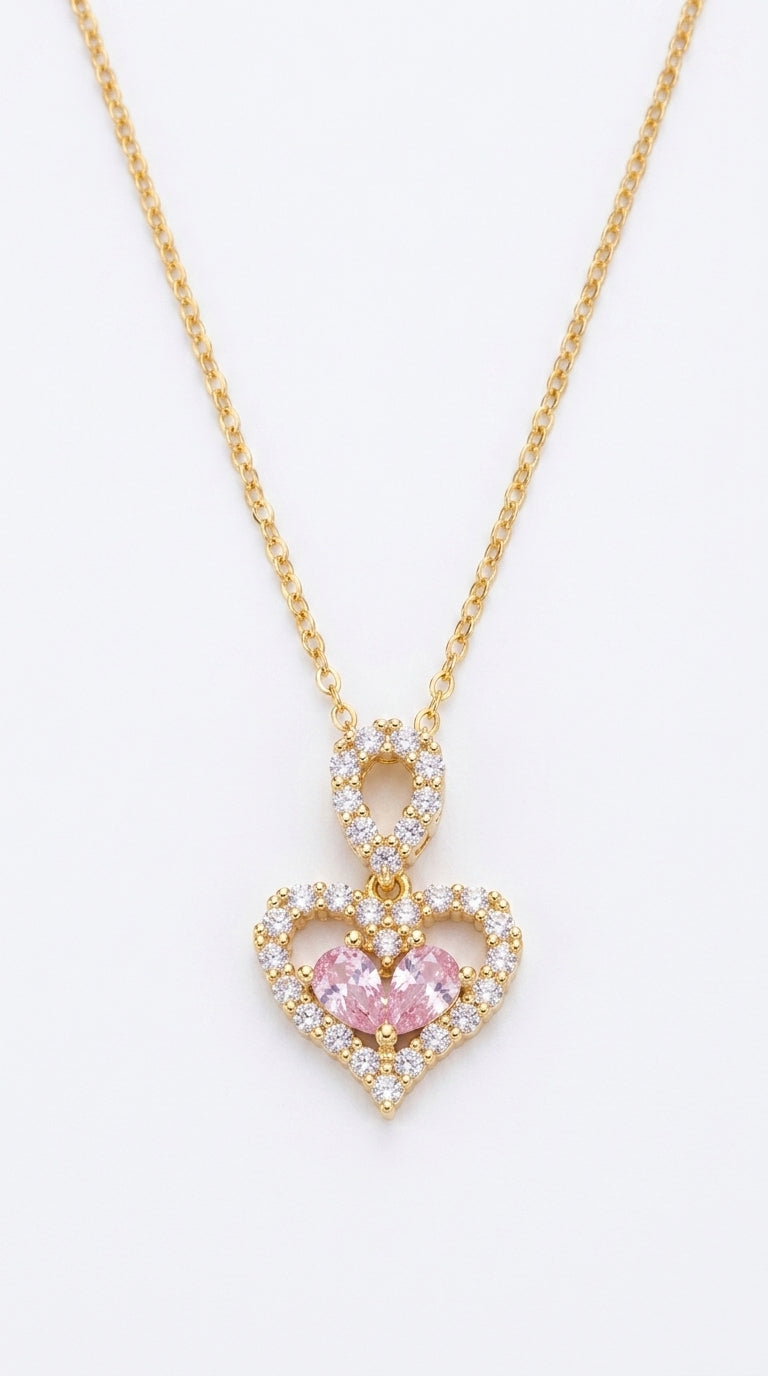 Exquisite Luxury Rhinestone Crystal Heart Pendants Necklaces For Women Party Jewelry Gifts Fashion Jewelry