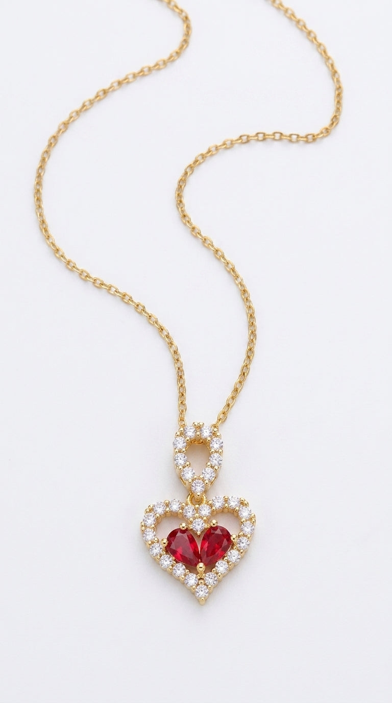 Exquisite Luxury Rhinestone Crystal Heart Pendants Necklaces For Women Party Jewelry Gifts Fashion Jewelry