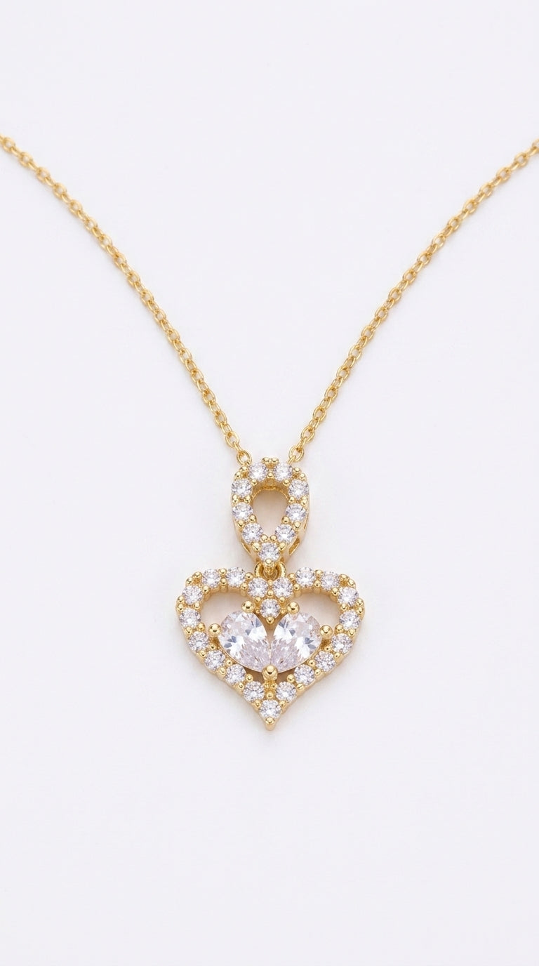 Exquisite Luxury Rhinestone Crystal Heart Pendants Necklaces For Women Party Jewelry Gifts Fashion Jewelry