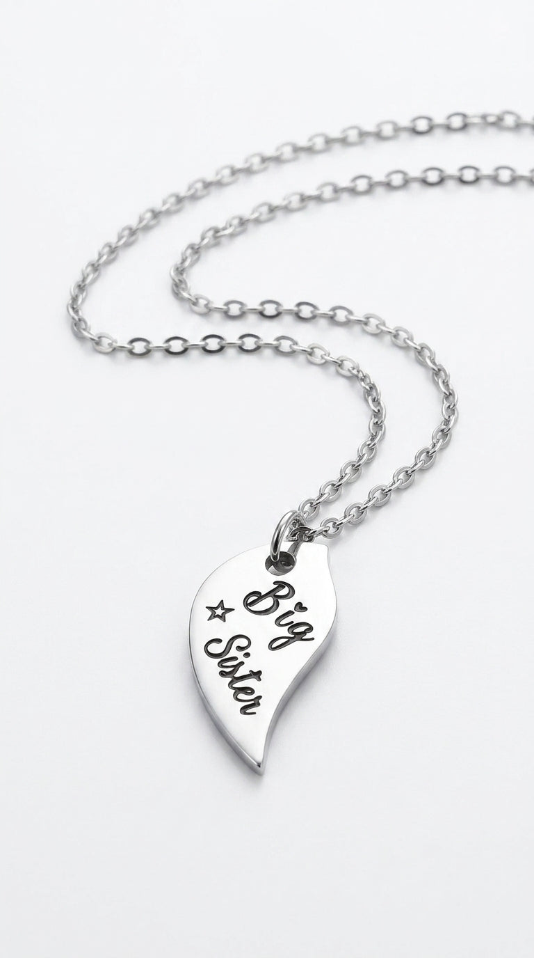 3 PCS Heart-shaped Matching Mom Sisters Necklace Set Stainless Steel Mother Daughter Necklaces